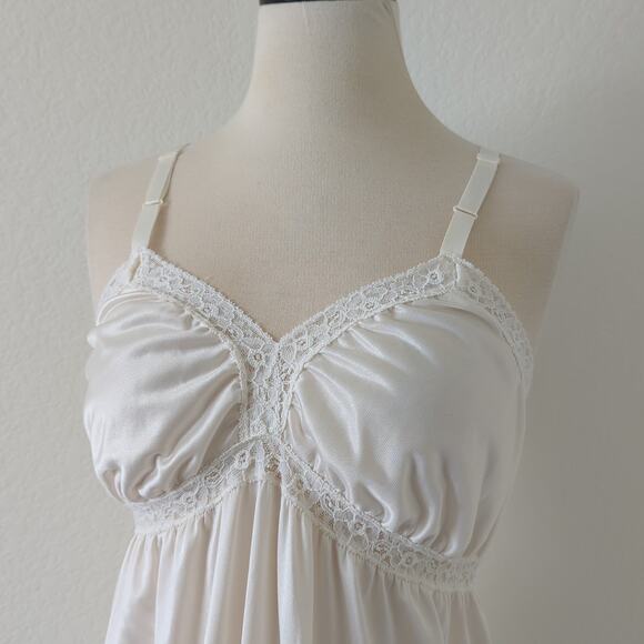 Vintage‎ Slip Dress White Lingerie JCPenny Nylon Lace Made USA 34 Small Medium - Picture 2 of 11